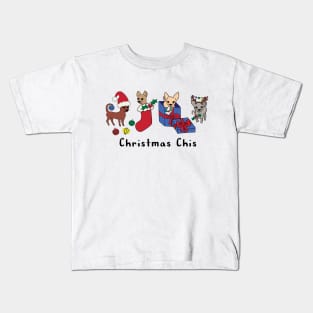 Christmas Chis - Smooth Coat Chihuahuas - Christmas Chihuahua Tee Kids T-Shirt